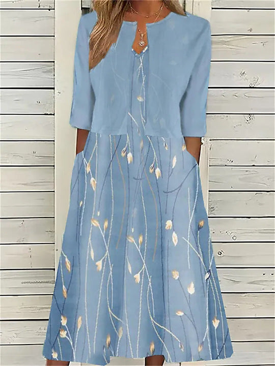 Lilian - Floral Two Piece Midi Dress