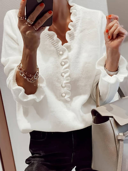 Sophie – Ruffled Button-Up Blouse