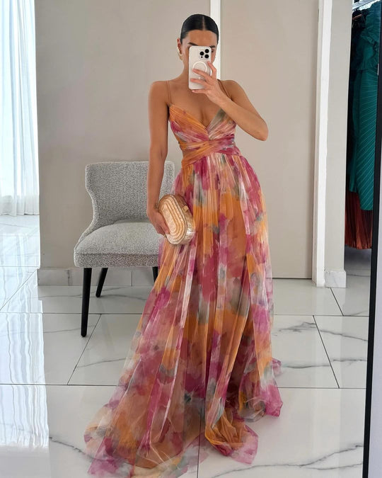 Vaëlia™ | Magnifique maxi-robe à imprimé floral