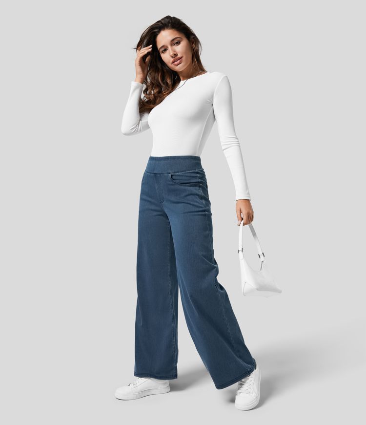 Eva | Comfy Elastic High-Waisted Trousers