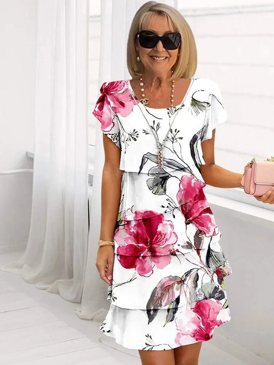 Edith - Ruffled Floral Dress