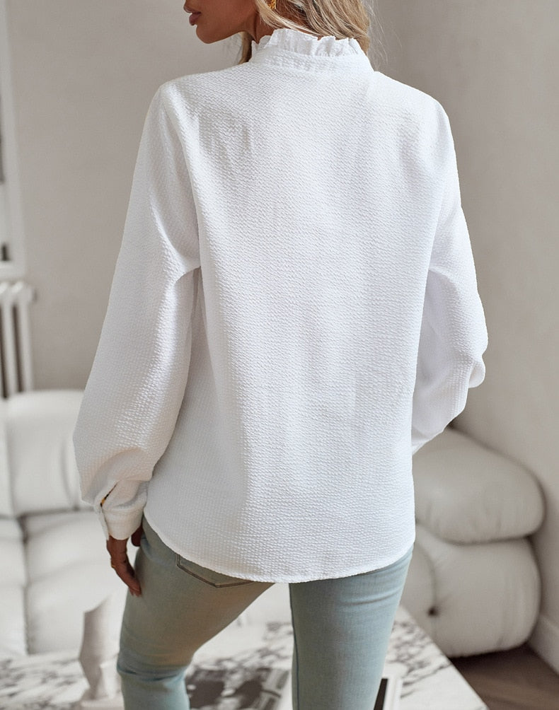 Amy - Ruffle Long Sleeve Shirt