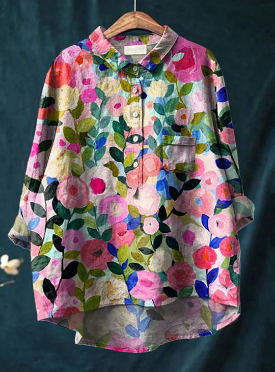 Edith™ | Classic Floral Long Blouse