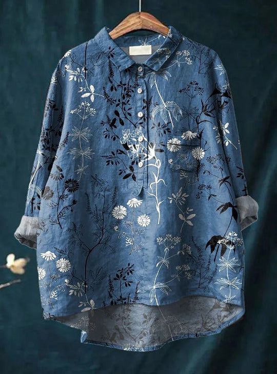 Edith™ | Classic Floral Long Blouse