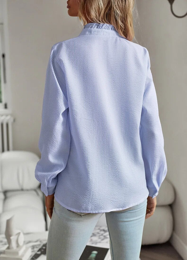 Amy - Ruffle Long Sleeve Shirt