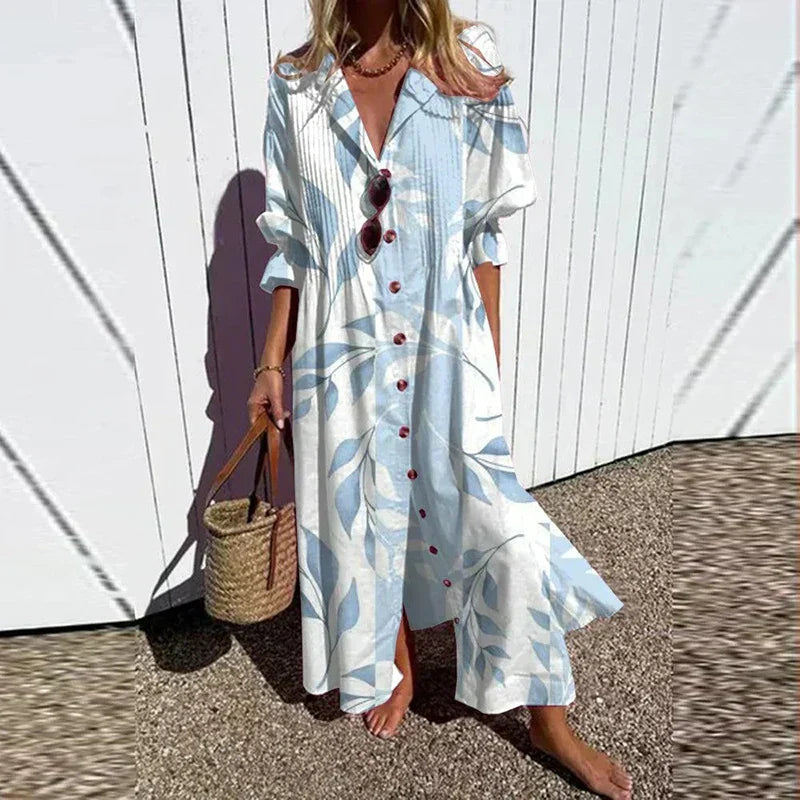 Mabel - Flattering Boho Dress with Buttons