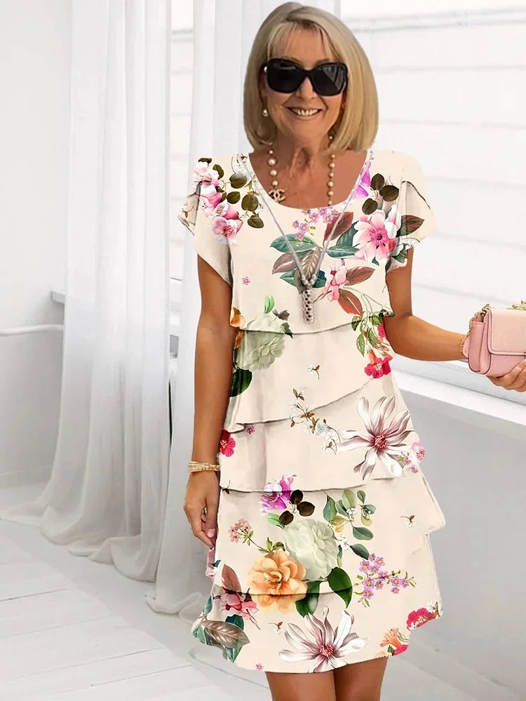 Edith - Ruffled Floral Dress