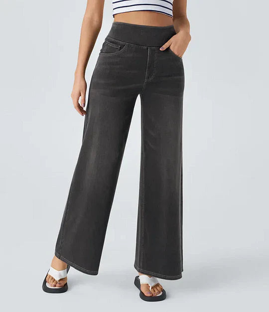 Eva | Comfy Elastic High-Waisted Trousers