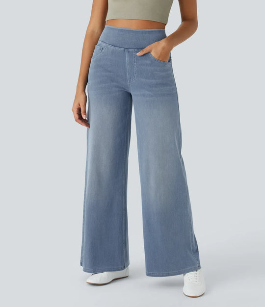 Eva | Comfy Elastic High-Waisted Trousers