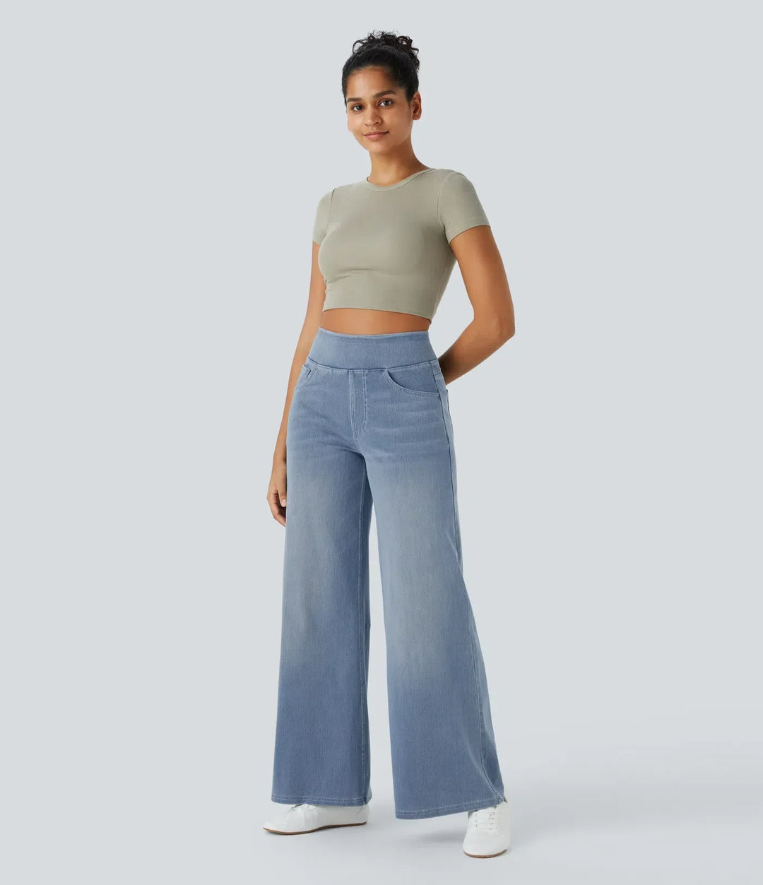 Eva | Comfy Elastic High-Waisted Trousers