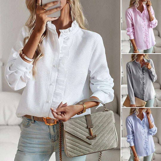 Amy - Ruffle Long Sleeve Shirt